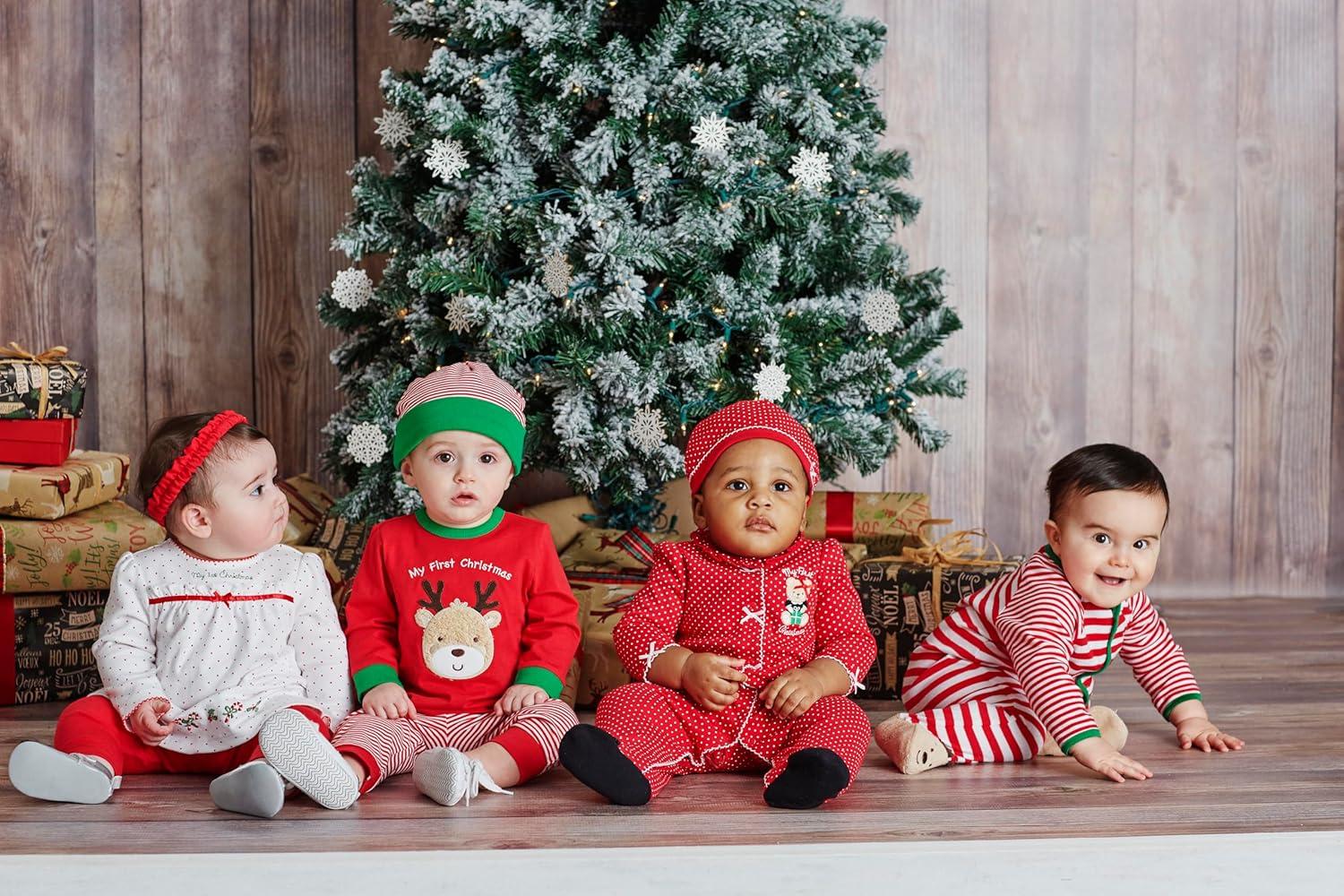 imageLittle Me Clothes for Baby Boys and Girls 3Piece Christmas Holiday Pajama Jogger Sets 3 Months to 12 MonthsChristmas Red Deer