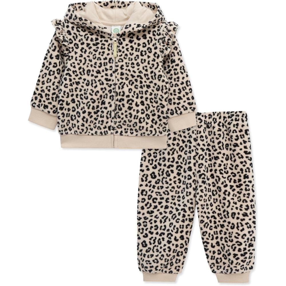 imageLittle Me Clothes for Baby Girls 2Pc Hoodie and Matching Pant Set 12 Months to 4 ToddlerMoonlight Leopard