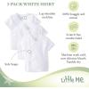 Little Me Baby-Boys Unisex-Baby Newborn Snap Side Tee Shirt 3 Pack(White)