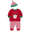 Little Me Clothes for Baby Boys’ and Girls’ 3-Piece Christmas Holiday Pajama Jogger Sets, 3 Months to 12 Months(Christmas Red Deer)