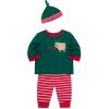 Little Me Clothes for Baby Boys’ and Girls’ 3-Piece Christmas Holiday Pajama Jogger Sets, 3 Months to 12 Months(Red Reindeer)