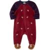 Little Me Clothes for Baby Boys’ and Girls’ Velour Footie Sleeper Rompers(Cabernet/Peacoat)