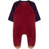 Little Me Clothes for Baby Boys’ and Girls’ Velour Footie Sleeper Rompers(Cabernet/Peacoat)