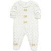 Little Me Clothes for Baby Boys’ and Girls’ Velour Footie Sleeper Rompers(Marshmallow/Gold)
