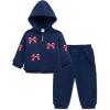 Little Me Clothes for Baby Girls’ 2Pc Hoodie and Matching Pant Set, 12 Months to 4 Toddler(Medieval Blue Bows)