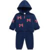 Little Me Clothes for Baby Girls’ 2Pc Hoodie and Matching Pant Set, 12 Months to 4 Toddler(Medieval Blue Bows)