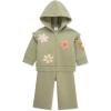 Little Me Clothes for Baby Girls’ 2Pc Hoodie and Matching Pant Set, 12 Months to 4 Toddler(Tea Flower)