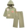 Little Me Clothes for Baby Girls’ 2Pc Hoodie and Matching Pant Set, 12 Months to 4 Toddler(Tea Flower)