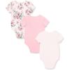 Little Me Clothes for Baby Girls’ 3-Pack 100% Cotton Bodysuits with Full Snap Closures, Baby Essentials, Newborn to 9 Months(Floral Pink)
