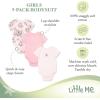 Little Me Clothes for Baby Girls’ 3-Pack 100% Cotton Bodysuits with Full Snap Closures, Baby Essentials, Newborn to 9 Months(Floral Pink)