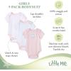 Little Me Clothes for Baby Girls’ 3-Pack 100% Cotton Bodysuits with Full Snap Closures, Baby Essentials, Newborn to 9 Months(Pink)