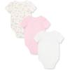 Little Me Clothes for Baby Girls’ 3-Pack 100% Cotton Bodysuits with Full Snap Closures, Baby Essentials, Newborn to 9 Months(Pink Floral)