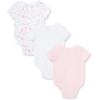 Little Me Clothes for Baby Girls’ 3-Pack 100% Cotton Bodysuits with Full Snap Closures, Baby Essentials, Newborn to 9 Months(Pink Watercolor)