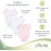 Little Me Clothes for Baby Girls’ 3-Pack 100% Cotton Bodysuits with Full Snap Closures, Baby Essentials, Newborn to 9 Months(Pink Watercolor)