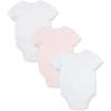 Little Me Clothes for Baby Girls’ 3-Pack 100% Cotton Bodysuits with Full Snap Closures, Baby Essentials, Newborn to 9 Months(White/Pink Ballet)