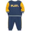 Little Me Clothes for Baby Girl’s and Boy’s 2Pc Tracksuit Set, Sweatshirt and Coordinating Legging, 12 Months – 4 Toddler(Blue Football)