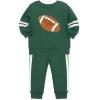 Little Me Clothes for Baby Girl’s and Boy’s 2Pc Tracksuit Set, Sweatshirt and Coordinating Legging, 12 Months – 4 Toddler(Green Football)