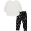 Little Me Clothes for Baby Girl’s and Boy’s 2Pc Tracksuit Set, Sweatshirt and Coordinating Legging, 12 Months – 4 Toddler(Marshmallow/Jet Black)