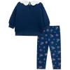 Little Me Clothes for Baby Girl’s and Boy’s 2Pc Tracksuit Set, Sweatshirt and Coordinating Legging, 12 Months – 4 Toddler(Medieval Blue/Multicolor)