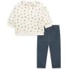 Little Me Clothes for Baby Girl’s and Boy’s 2Pc Tracksuit Set, Sweatshirt and Coordinating Legging, 12 Months – 4 Toddler(Whisper White/Knit Denim)