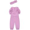 Little Me Simply Essential Solids Clothes for Baby Girls’ Bodysuit, Pant, and Headband Set, 3 Months to 12 Months(Orchid)