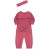 Little Me Simply Essential Solids Clothes for Baby Girls’ Bodysuit, Pant, and Headband Set, 3 Months to 12 Months(Rose Wine)