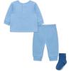 Little Me Simply Essential Solids Gender Neutral 100% Organic Clothes Jogger Set, 3 Months – 12 Months(Placid Blue)