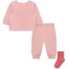 Little Me Simply Essential Solids Gender Neutral 100% Organic Clothes Jogger Set, 3 Months – 12 Months(Quartz Pink/Desert Rose)