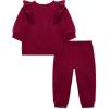 Little Me Simply Essential Solids Organic Cotton Blend for Baby Girls’ Fleece Sweatshirt and Pant Set, 12 Months to 4 Toddler(Anemone)