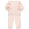 Little Me Simply Essential Solids Organic Cotton Blend for Baby Girls’ Fleece Sweatshirt and Pant Set, 12 Months to 4 Toddler(Pearl Blush)