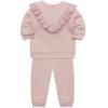 Little Me Simply Essential Solids Organic Cotton Blend for Baby Girls’ Fleece Sweatshirt and Pant Set, 12 Months to 4 Toddler(Seashell Pink)