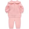 Little Me Simply Essential Solids for Baby Gender Neutral Organic Cotton Quilt Hoodie and Pant Set, 3 Months to 12 Months(Quartz Pink)