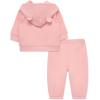 Little Me Simply Essential Solids for Baby Gender Neutral Organic Cotton Quilt Hoodie and Pant Set, 3 Months to 12 Months(Quartz Pink)