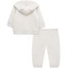 Little Me Simply Essential Solids for Baby Gender Neutral Organic Cotton Quilt Hoodie and Pant Set, 3 Months to 12 Months(Quilt Oatmeal Heather)