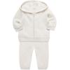 Little Me Simply Essential Solids for Baby Gender Neutral Organic Cotton Quilt Hoodie and Pant Set, 3 Months to 12 Months(Quilt Oatmeal Heather)
