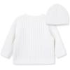Little Me unisex-baby Cable Knit Sweater and Cap Set(White)