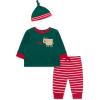 Little Me Clothes for Baby Boys’ and Girls’ 3-Piece Christmas Holiday Pajama Jogger Sets, 3 Months to 12 Months(Red Reindeer)