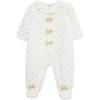 Little Me Clothes for Baby Boys’ and Girls’ Velour Footie Sleeper Rompers(Marshmallow/Gold)
