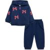 Little Me Clothes for Baby Girls’ 2Pc Hoodie and Matching Pant Set, 12 Months to 4 Toddler(Medieval Blue Bows)