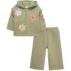 Little Me Clothes for Baby Girls’ 2Pc Hoodie and Matching Pant Set, 12 Months to 4 Toddler(Tea Flower)