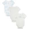 Little Me Clothes for Baby Girls’ 3-Pack 100% Cotton Bodysuits with Full Snap Closures, Baby Essentials, Newborn to 9 Months(Blue Roses)