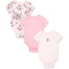 Little Me Clothes for Baby Girls’ 3-Pack 100% Cotton Bodysuits with Full Snap Closures, Baby Essentials, Newborn to 9 Months(Floral Pink)