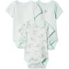 Little Me Clothes for Baby Girls’ 3-Pack 100% Cotton Bodysuits with Full Snap Closures, Baby Essentials, Newborn to 9 Months(Mint Print)