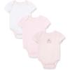 Little Me Clothes for Baby Girls’ 3-Pack 100% Cotton Bodysuits with Full Snap Closures, Baby Essentials, Newborn to 9 Months(Pink/Multi Bear)