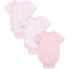 Little Me Clothes for Baby Girls’ 3-Pack 100% Cotton Bodysuits with Full Snap Closures, Baby Essentials, Newborn to 9 Months(Pink/Multi Scroll)