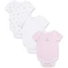Little Me Clothes for Baby Girls’ 3-Pack 100% Cotton Bodysuits with Full Snap Closures, Baby Essentials, Newborn to 9 Months(White/Multi Bunnies)