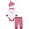 Little Me Clothes for Baby Girls’ Bodysuit, Pant and Hat Set, 3-12 Months(Red)