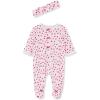 Little Me Clothes for Baby Girls’ Valentine Footie and Headband, 0-9 Months