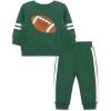 Little Me Clothes for Baby Girl’s and Boy’s 2Pc Tracksuit Set, Sweatshirt and Coordinating Legging, 12 Months – 4 Toddler(Green Football)