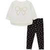 Little Me Clothes for Baby Girl’s and Boy’s 2Pc Tracksuit Set, Sweatshirt and Coordinating Legging, 12 Months – 4 Toddler(Marshmallow/Jet Black)